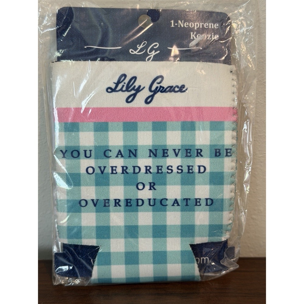 Lot of 2 Lily Grace Insulated Can Neoprene Koozie New Sealed Preppy Summer